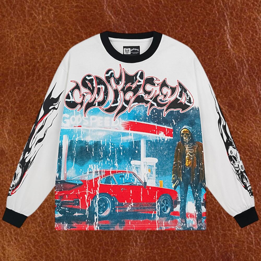 Men's White Long Sleeve Godspeed